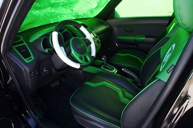 The Hog Ring - Auto Upholstery Community - Built for Justice - Kia Soul Green Lantern