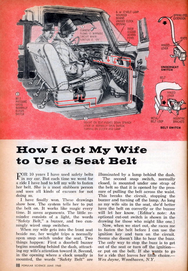 Auto Upholstery - The Hog Ring - Popular Science - Wes Jayne Seat Belt Alarm
