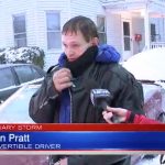 The Hog Ring - Man Drives Top Down Through a Blizzard